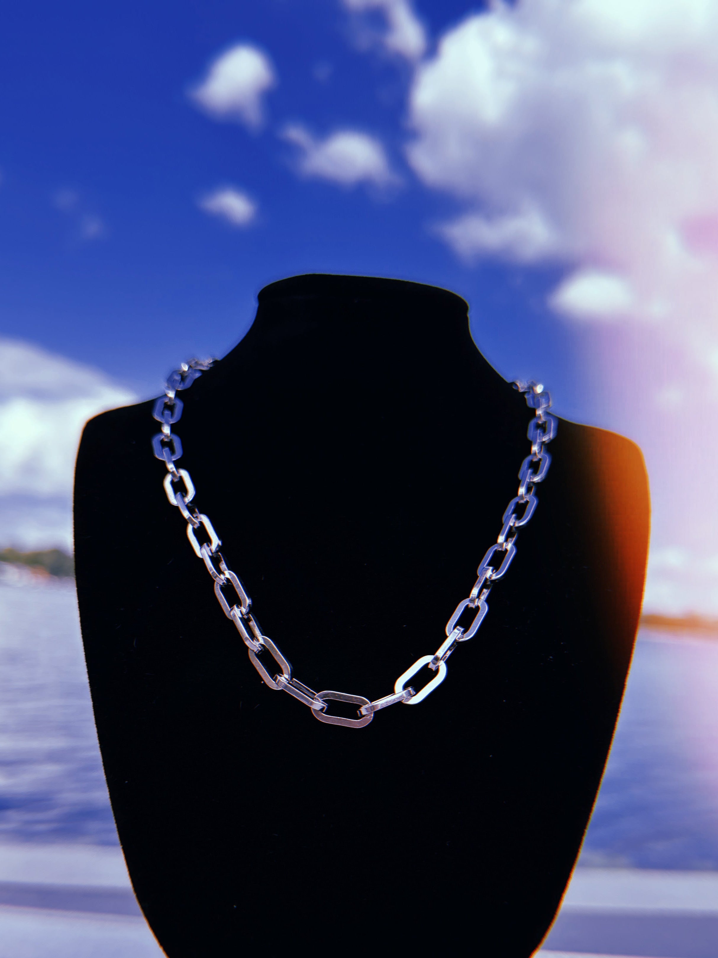 “Bold 925 Sterling Silver Paperclip Chain – Adjustable Length, Heavy Link Necklace”