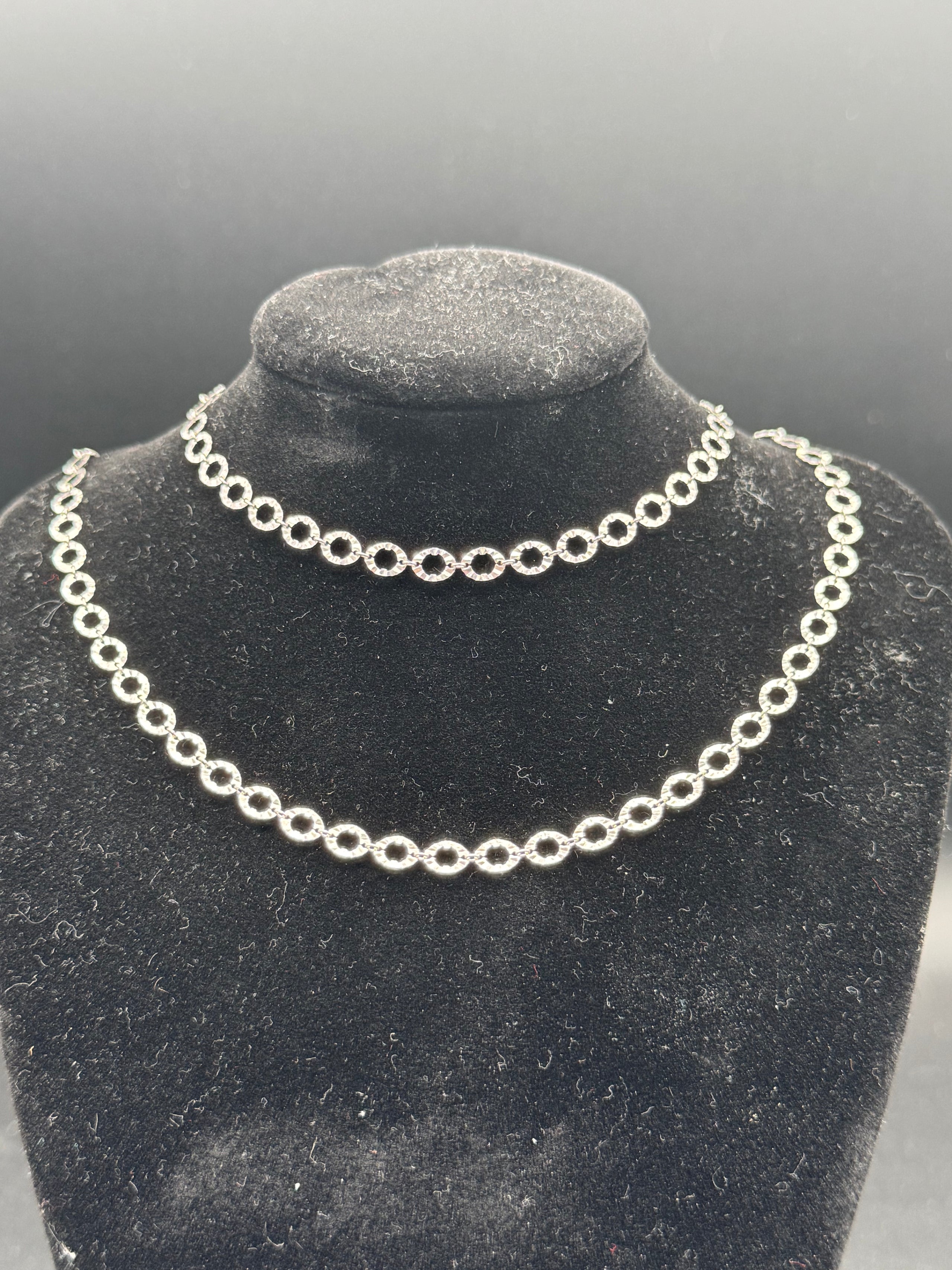 Elegant adjustable double laced flower linked chain 925 Sliver.