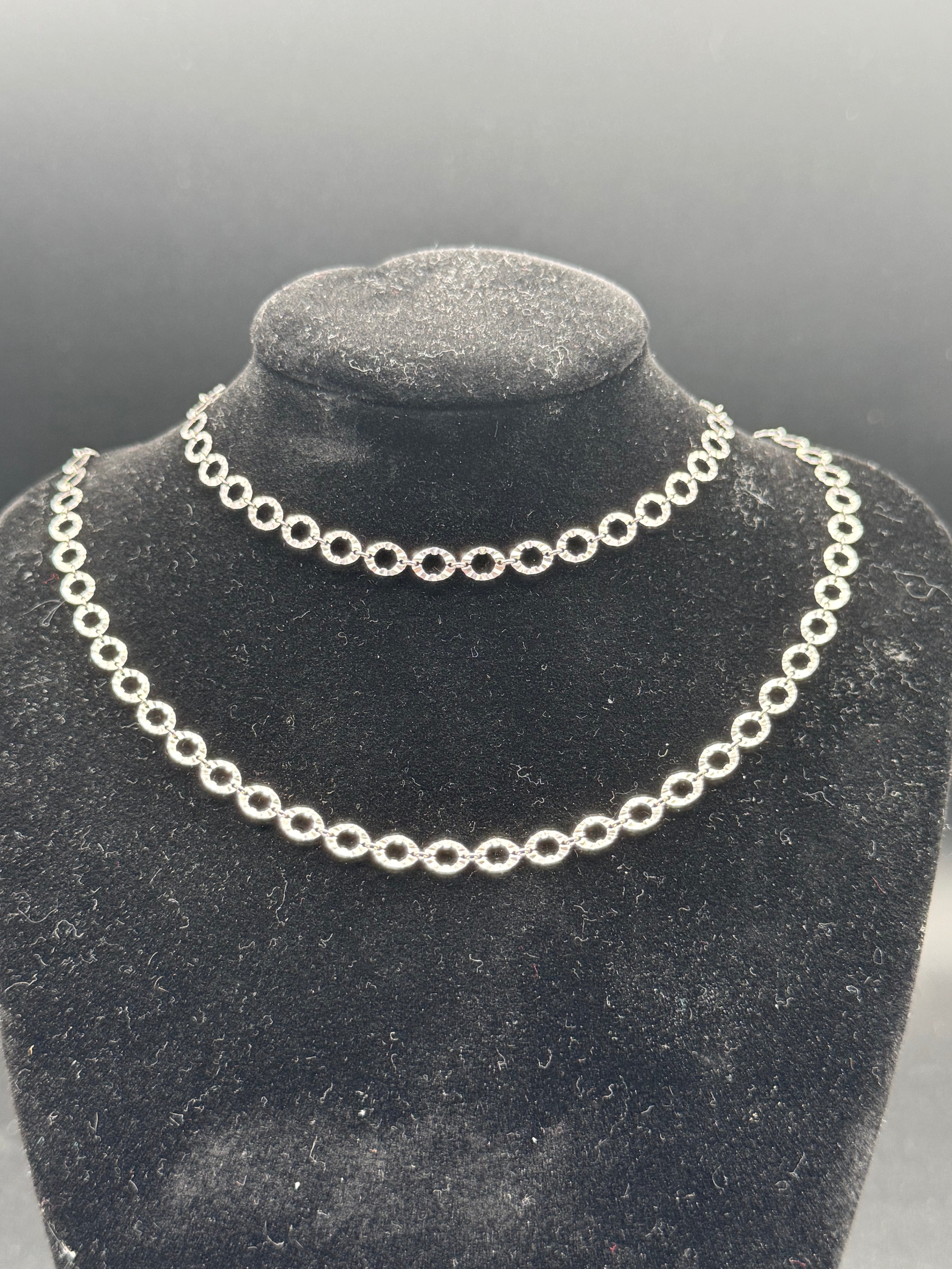 Elegant adjustable double laced flower linked chain 925 Sliver.