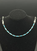 blue turquoise  paper clip chain 925 steriling sliver