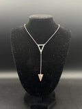 Doudble triangle pendant sliver chain 925 silver