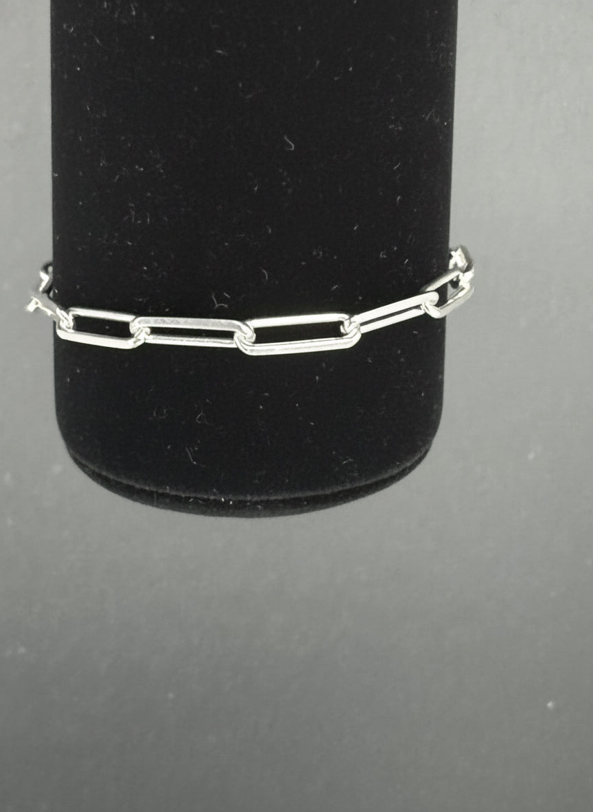 Paperclip chain bracelet 925 silver