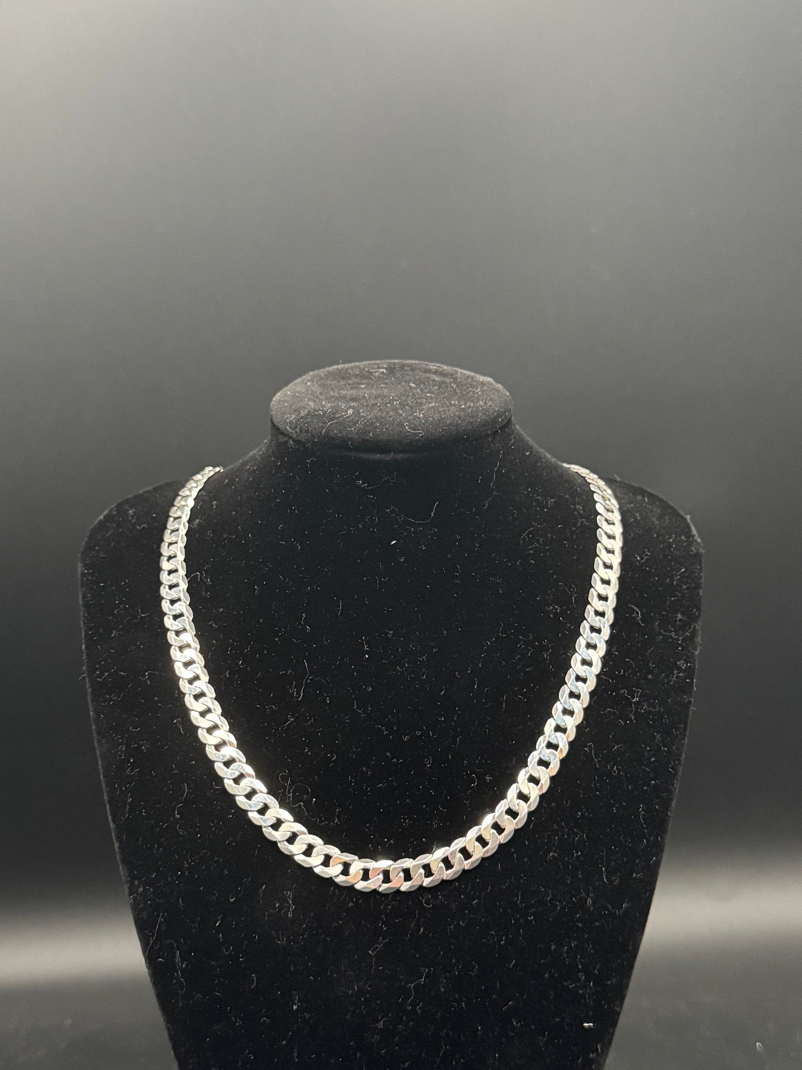 925 Sterling Silver Cuban Chain 18"