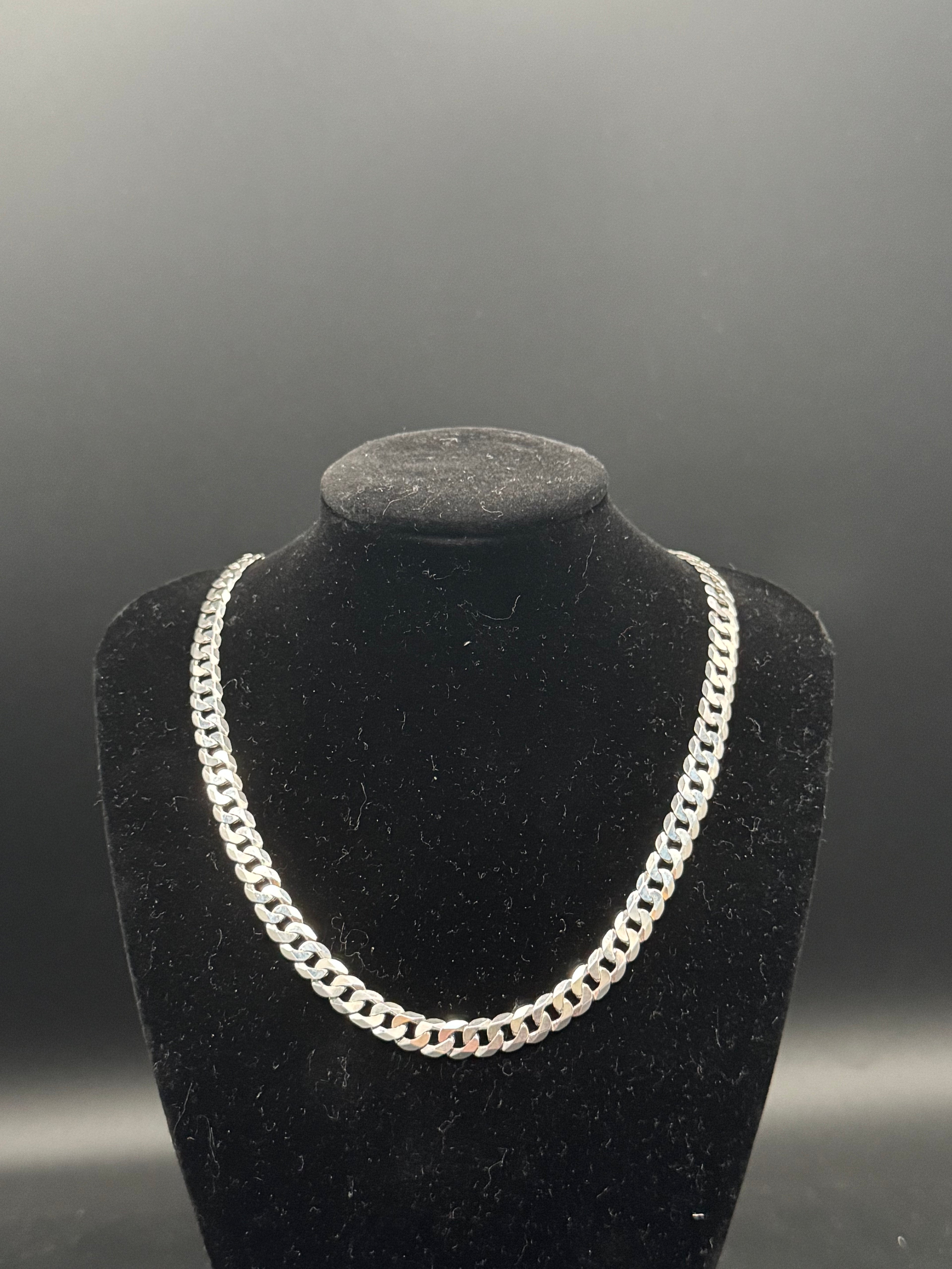 925 Sterling Silver Cuban Chain 18"